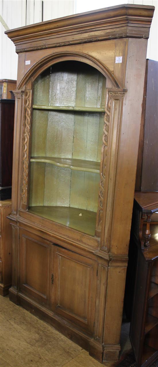 George III pine standing corner cupboard